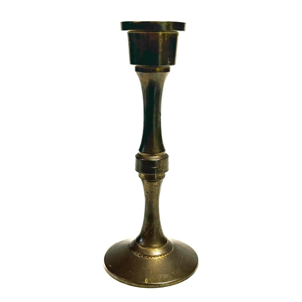 Made in India Brass Miniature Candle Stick Holder Vintage Indian Gold Tone Mini